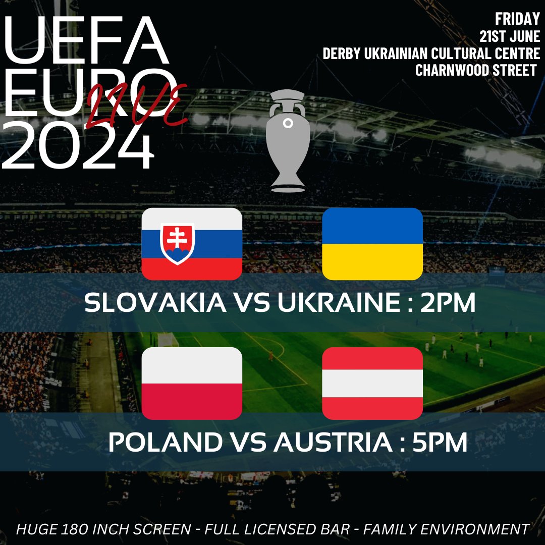 ukrainianrams's tweet photo. ⚽ EURO 2024 ⚽

As well as the Україна game we will also be showing Polands match Vs Austria LIVE https://t.co/c8cBmTxnic