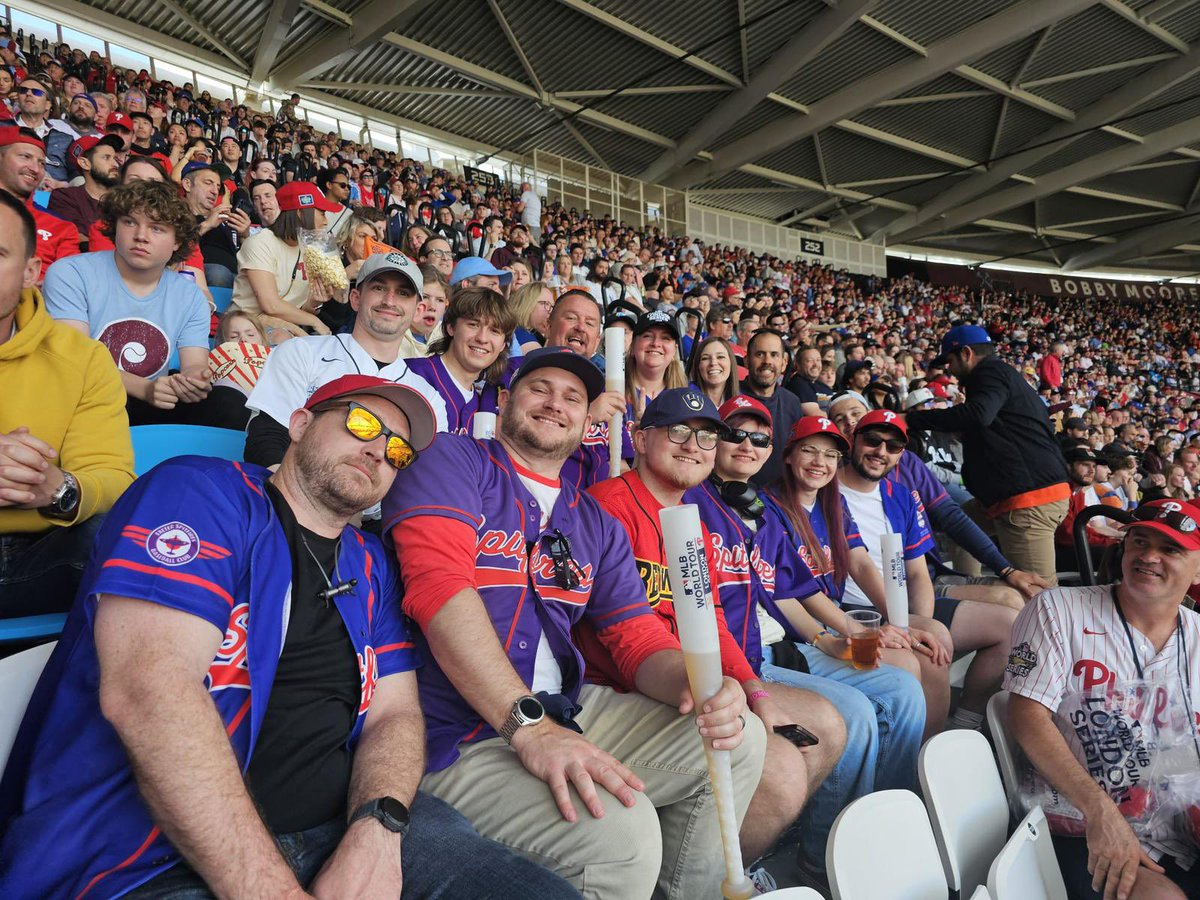 Yesterday: The <a href="/ExeterSpitfires/">Exeter Spitfires</a> (and myself representing the Rennes Redwings) at game one of <a href="/MLB/">MLB</a>’s London Series between the Mets and the Phillies.