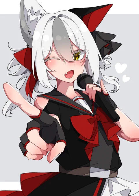 #ワンドロNEO ロックの日なのでロックオン!みたいな振り付けのアイドルブランシュちゃん 