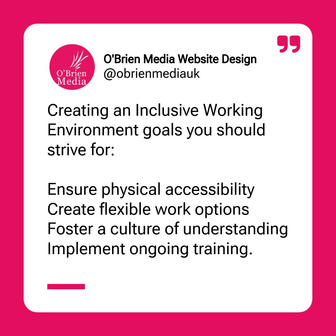 OBrienMediaUK's tweet image. Striving for inclusivity isn't just nice, it's smart business. Let's celebrate progress and work towards these goals together. Visit our website: obrienmedia.co.uk #Inclusivity #WebDesign #DisabilityConfidence