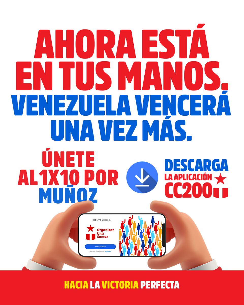 #1x10VictoriaPerfecta   El municipio Muñoz se une a la campaña #venezuelax10  para convencer, vencer, motivar, triunfar y organizar a favor del candidato Presidente <a href="/NicolasMaduro/">Nicolás Maduro</a>