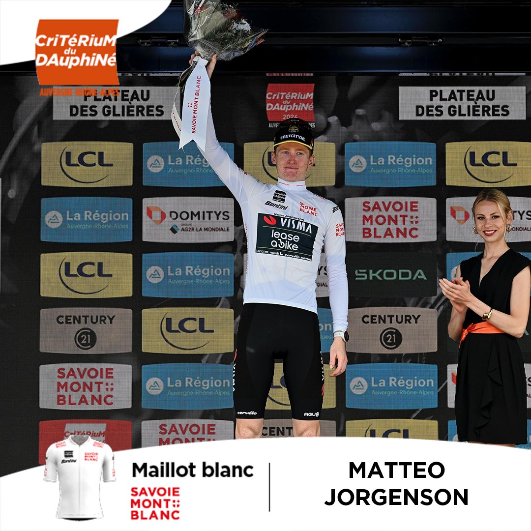 Critérium du Dauphiné (@dauphine) on Twitter photo 🏆 Les vainqueurs de maillots:
The jersey winners:
💛 <a href="/MaillotjauneLCL/">Maillot Jaune LCL</a>:
🇸🇮 <a href="/rogla/">Primož Roglič</a> 💛
💚 Maillot vert <a href="/WeLoveCyclingFR/">Škoda We Love Cycling France</a>:
🇸🇮 <a href="/rogla/">Primož Roglič</a> 💚
🔵⚪️ Maillot à pois <a href="/auvergnerhalpes/">Auvergne-Rhône-Alpes</a> :
🇮🇹 <a href="/lorenzfortunato/">Lorenzo Fortunato</a> 🔵⚪️
👶 Maillot blanc <a href="/SavoieMontBlanc/">Savoie Mont Blanc</a> :
🇺🇸@matteojorg 👶
#Dauphiné 🏆 Les vainqueurs de maillots:
The jersey winners:
💛 <a href="/MaillotjauneLCL/">Maillot Jaune LCL</a>:
🇸🇮 <a href="/rogla/">Primož Roglič</a> 💛
💚 Maillot vert <a href="/WeLoveCyclingFR/">Škoda We Love Cycling France</a>:
🇸🇮 <a href="/rogla/">Primož Roglič</a> 💚
🔵⚪️ Maillot à pois <a href="/auvergnerhalpes/">Auvergne-Rhône-Alpes</a> :
🇮🇹 <a href="/lorenzfortunato/">Lorenzo Fortunato</a> 🔵⚪️
👶 Maillot blanc <a href="/SavoieMontBlanc/">Savoie Mont Blanc</a> :
🇺🇸@matteojorg 👶
#Dauphiné