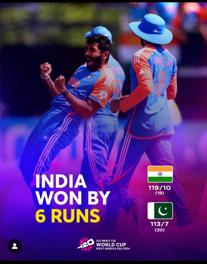 Anandreddy_55's tweet photo. India won 

#INDvsPAK 
#ICCTicket 
#t20USA https://t.co/oGz0iWkxwm