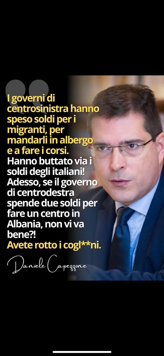 Un grande <a href="/Capezzone/">Daniele Capezzone</a> 
👏👏👏non solo i cog…ni hanno rotto.