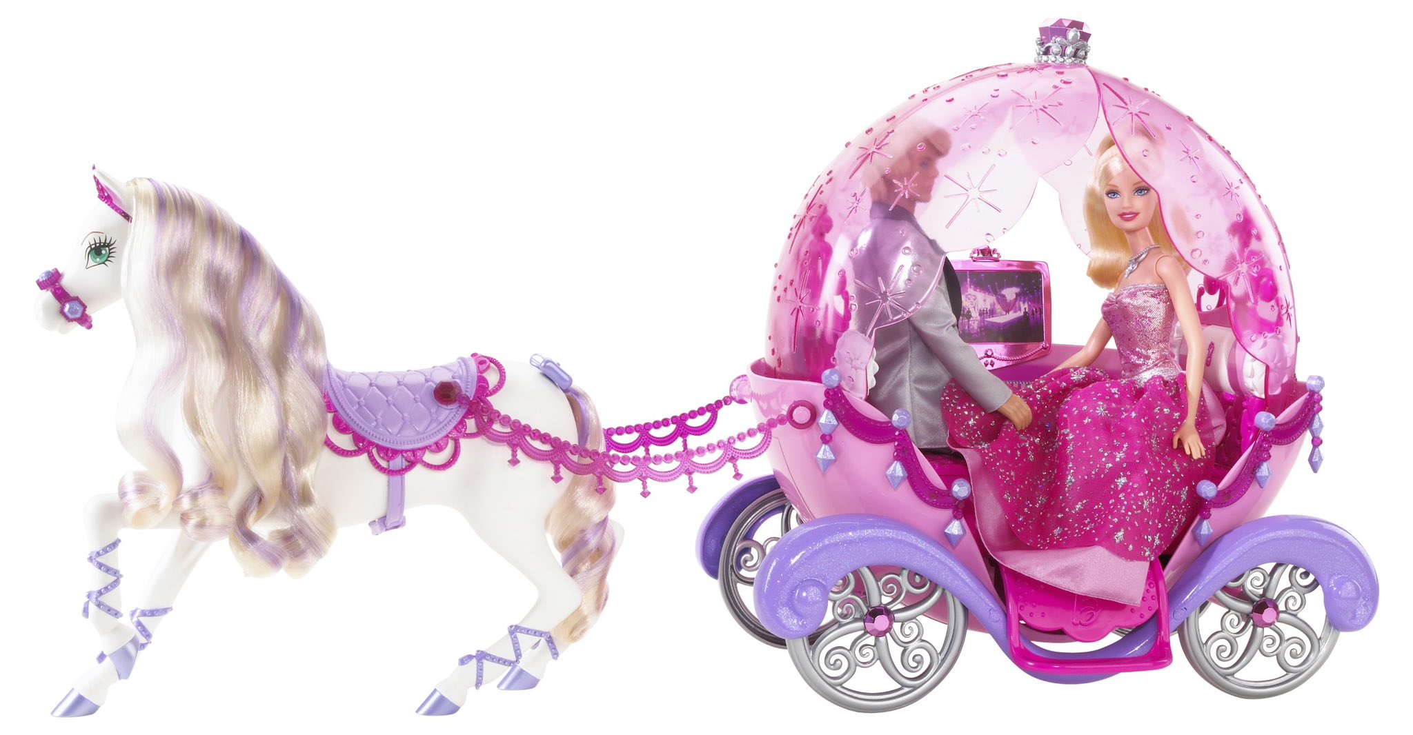 Dolls Daily on X Barbie A Fashion Fairytale Dream Carriage with Horse 2010 https t 3j2m2QL9Wv X