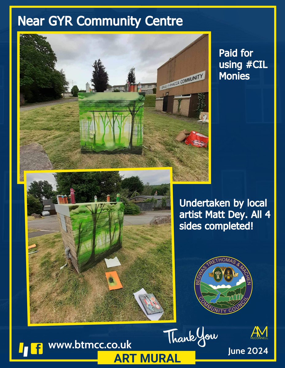 McConAmanda's tweet photo. Thank you to local artist Matt Dey, for undertaking this amazing piece of artwork on a blank canvass🌲🌳🌿🦊 🥰

#GYR #GYRCC #BTMCC #CILcommittee #CILmonies #Art #BTMarea #GYRarea #ForestTheme #StreetArt #ArtMural https://t.co/PU2k3RjiN3