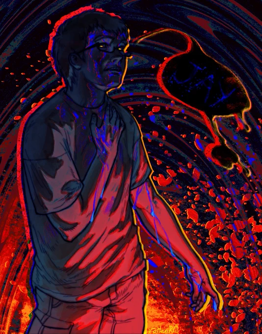 // bright colours , blood..is this what Jay sees in his nightmares or something#marblehornets 