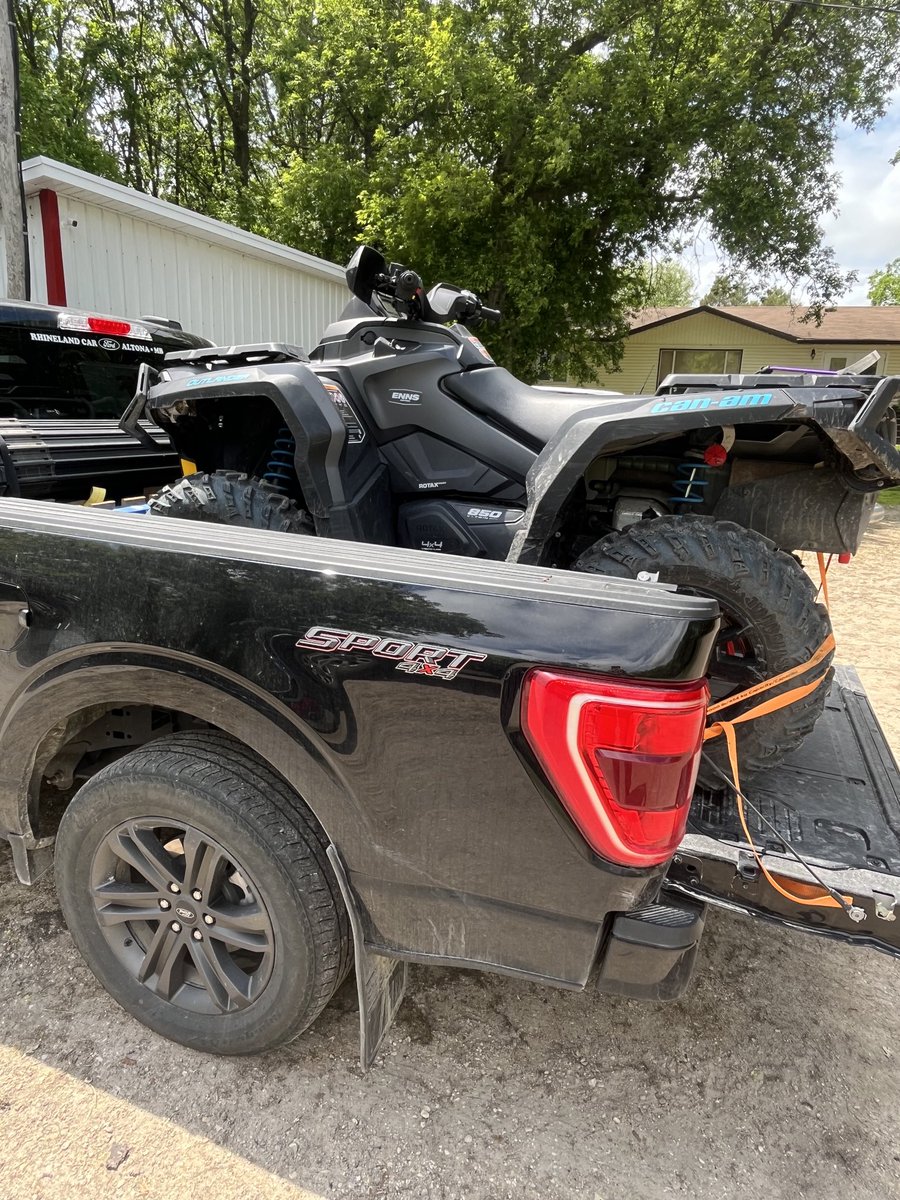 I have a little Yamaha450 with an F250 for field scouting. Daughter has an 850 Can-Am with an F150. Do we switch quads or trucks? #mismatch