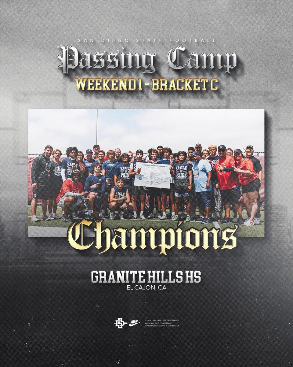 Congrats to Granite Hills High School, the Weekend 1 Bracket C Champions! 🏆