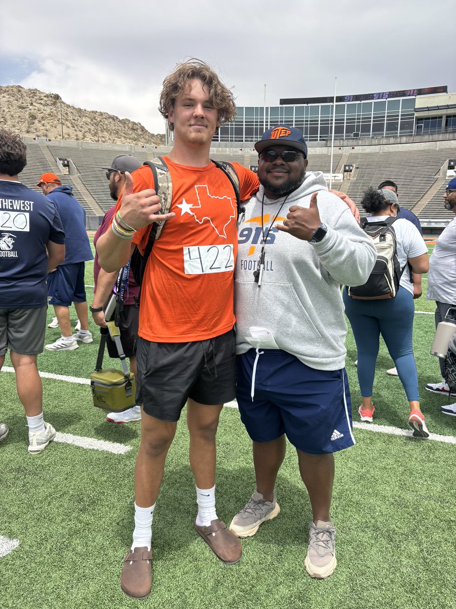 therealaidan44's tweet photo. Had a great camp today at @UTEPFB !!
Great seeing, talking to, and working with the coaches today. Had a good time competing.

@CoachSWUTEP @CoachjjClark @UTEPCoachCJones @JeffJefflynn1 @coachjfort @PrepRedzoneNM https://t.co/zj1lmjLRdn