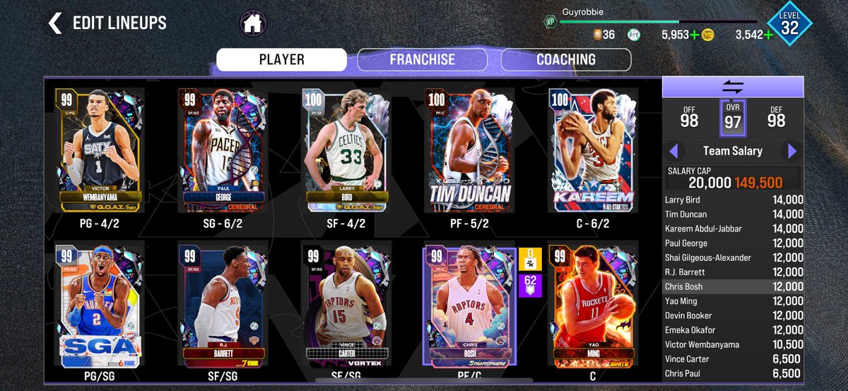 Guyrobbie_'s tweet photo. @Trillville2K Just got pg Wemby otherwise  he woulda been at pf with his nebula card https://t.co/Eerbs1YGtx