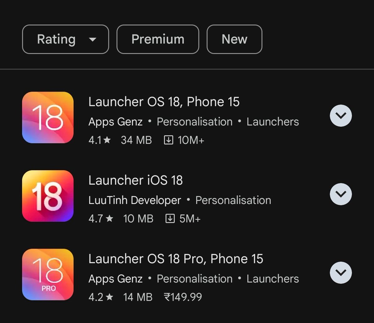 iOS 18 themed launchers are already on the Google Play Store lmao