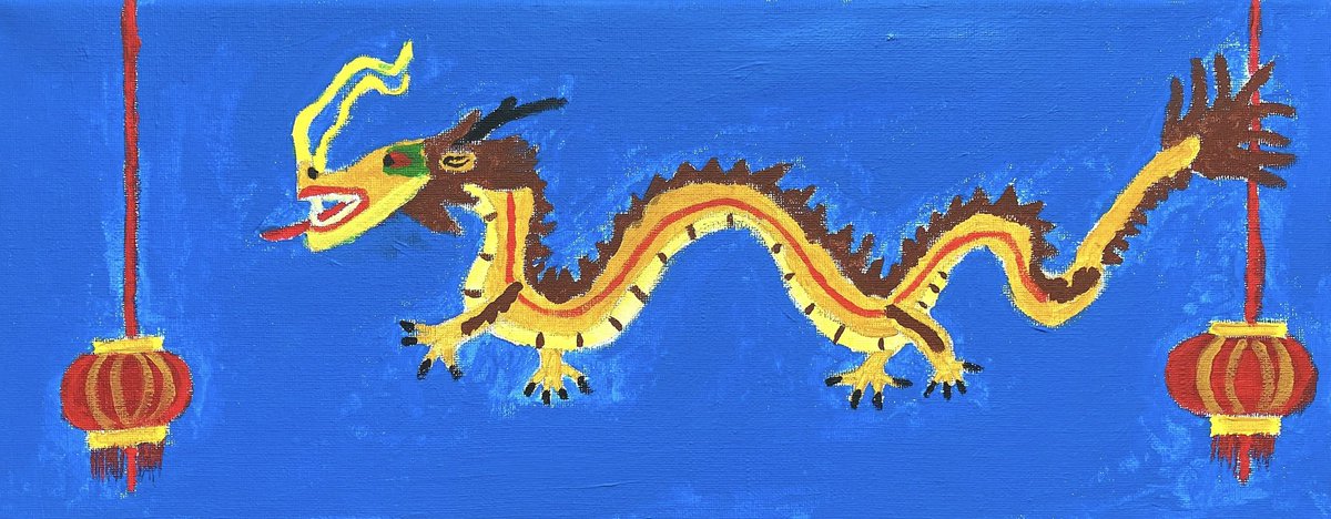 I have just finally created this fantastic landscape of the Chinese Dragon and Red Lanterns.. 🏮🐉 

#chineseart #art #acrylicpainting #dragon #asian #chineselanterns