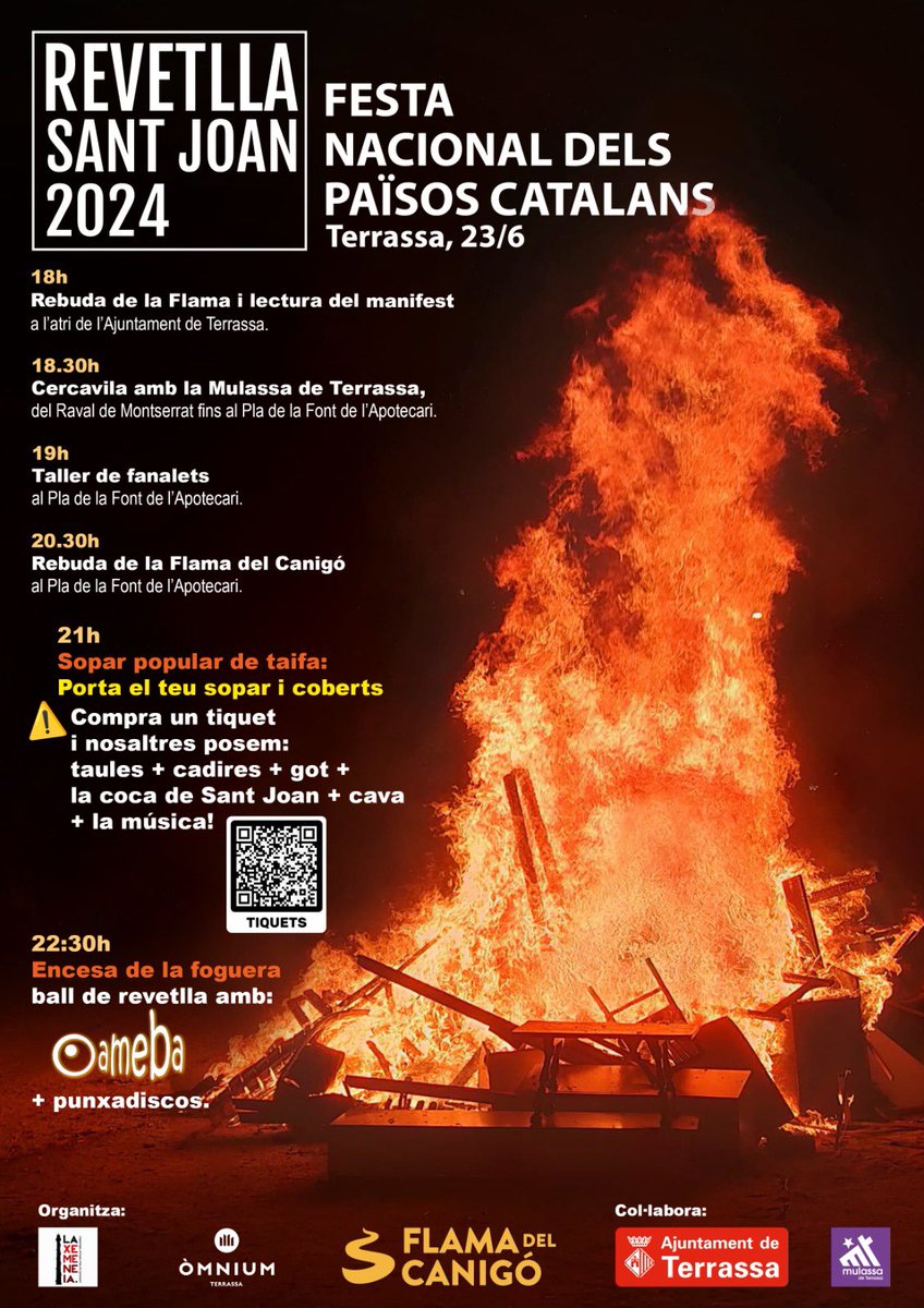 laxemeneiaTRS's tweet photo. Ja tenim aquí la revetlla de Sant Joan 2024!
Som-hi 🔥🎉 https://t.co/RAqQsMlcjX