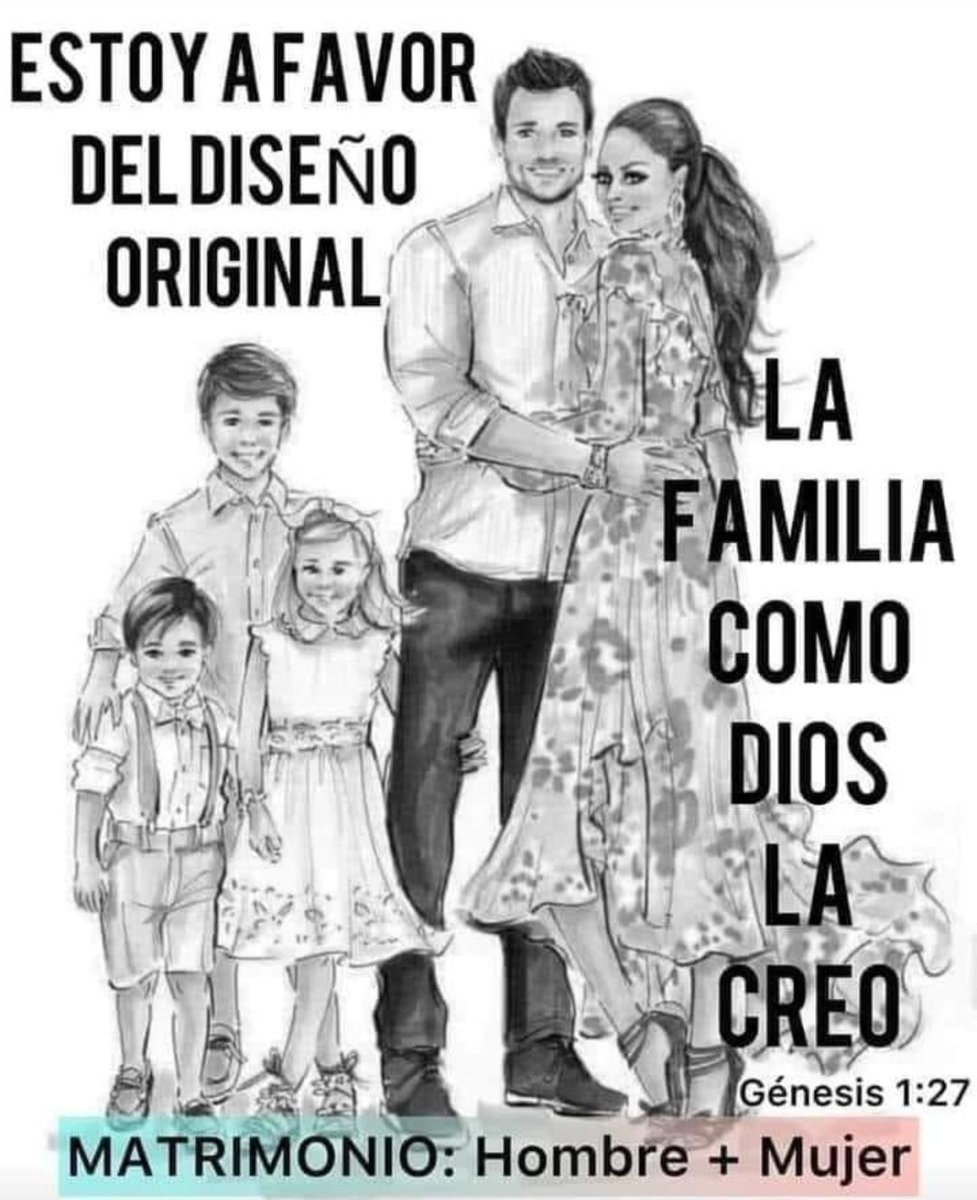 CarlosRaus's tweet photo. @amilagrosparra Dios creó hombre y mujer, y junto hombre mujer, todo lo que esté fuera de ésto es aberración, lo permitamos que estás personas terminen de afectar la tan golpeada familia.. https://t.co/1LZ2nRGPSg