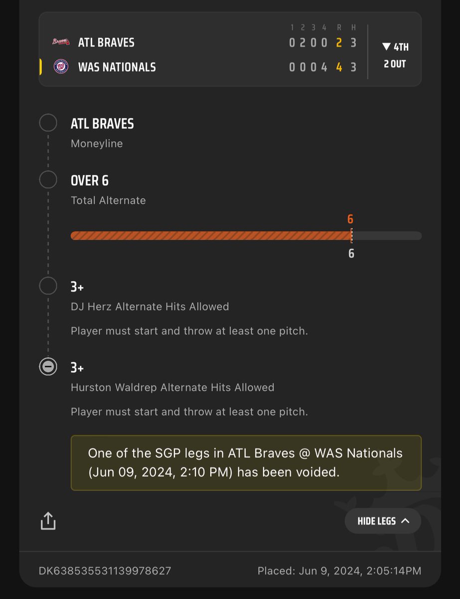 Marcanion's tweet photo. @DKSportsbook Going to fix this? https://t.co/11QM9n5tXo