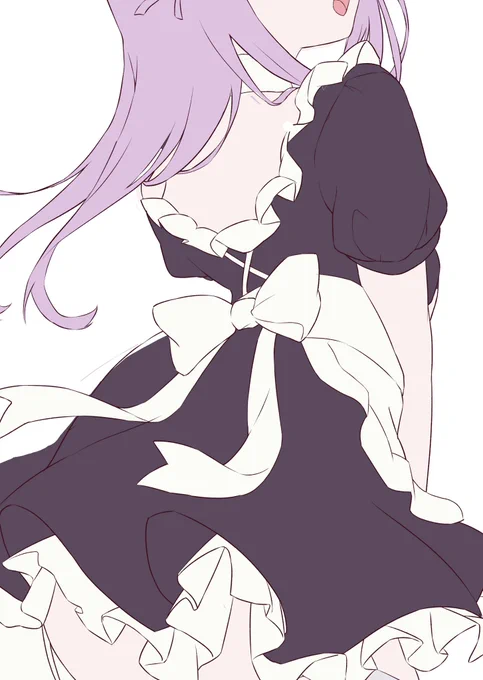 wip  メイドマックイーンようやくフリル描けました…塗りに入れます…!背中塗るの楽しみです 