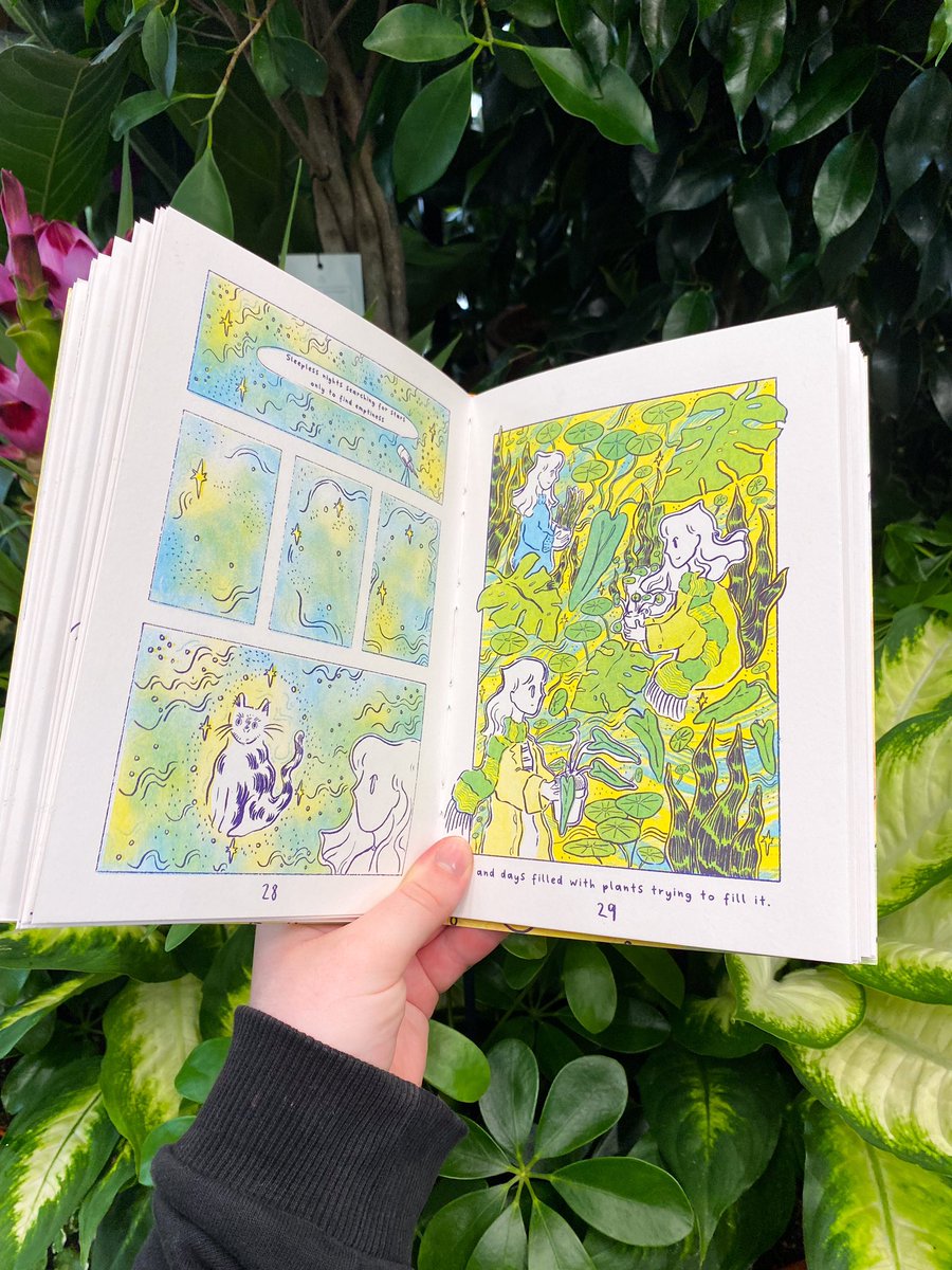 kaidyIan's tweet photo. for my final major project at university, i wrote, illustrated and riso-printed a 56 page comic: Soup Season, a comic about feeling lost, buying plants and making soup &amp; here is my presentation of it at my degree show! https://t.co/vdhG5NQ67M