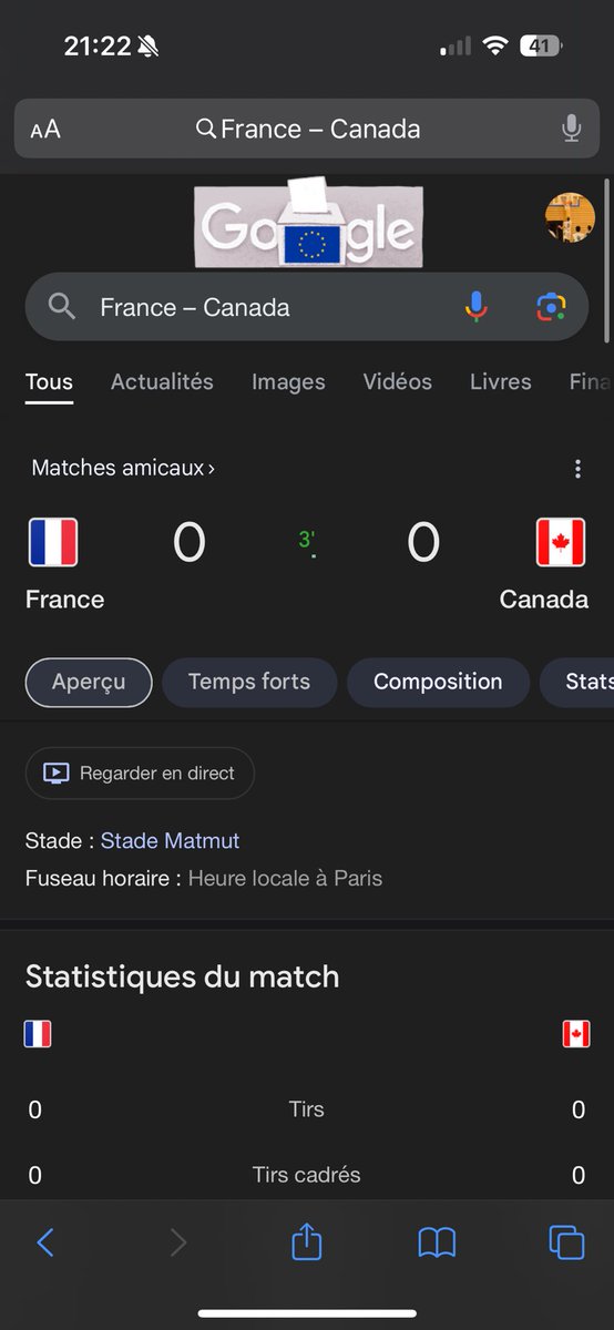 timeoB6's tweet photo. Sa faisait longtemps, que j’avais pas regarder un match comme ça  #FRACAN https://t.co/Q2WckVarb3