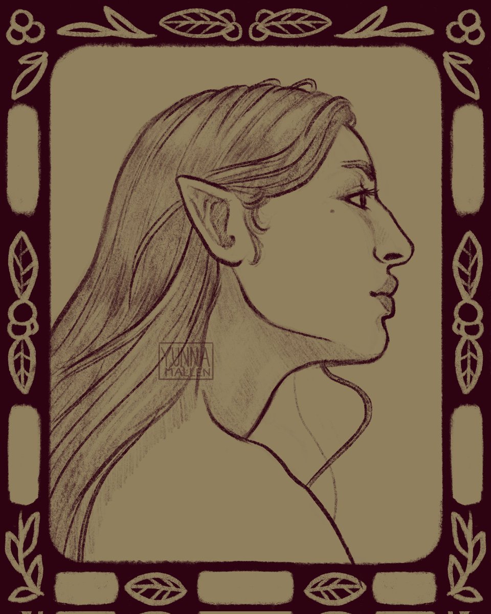 A little sketch of an elf lady