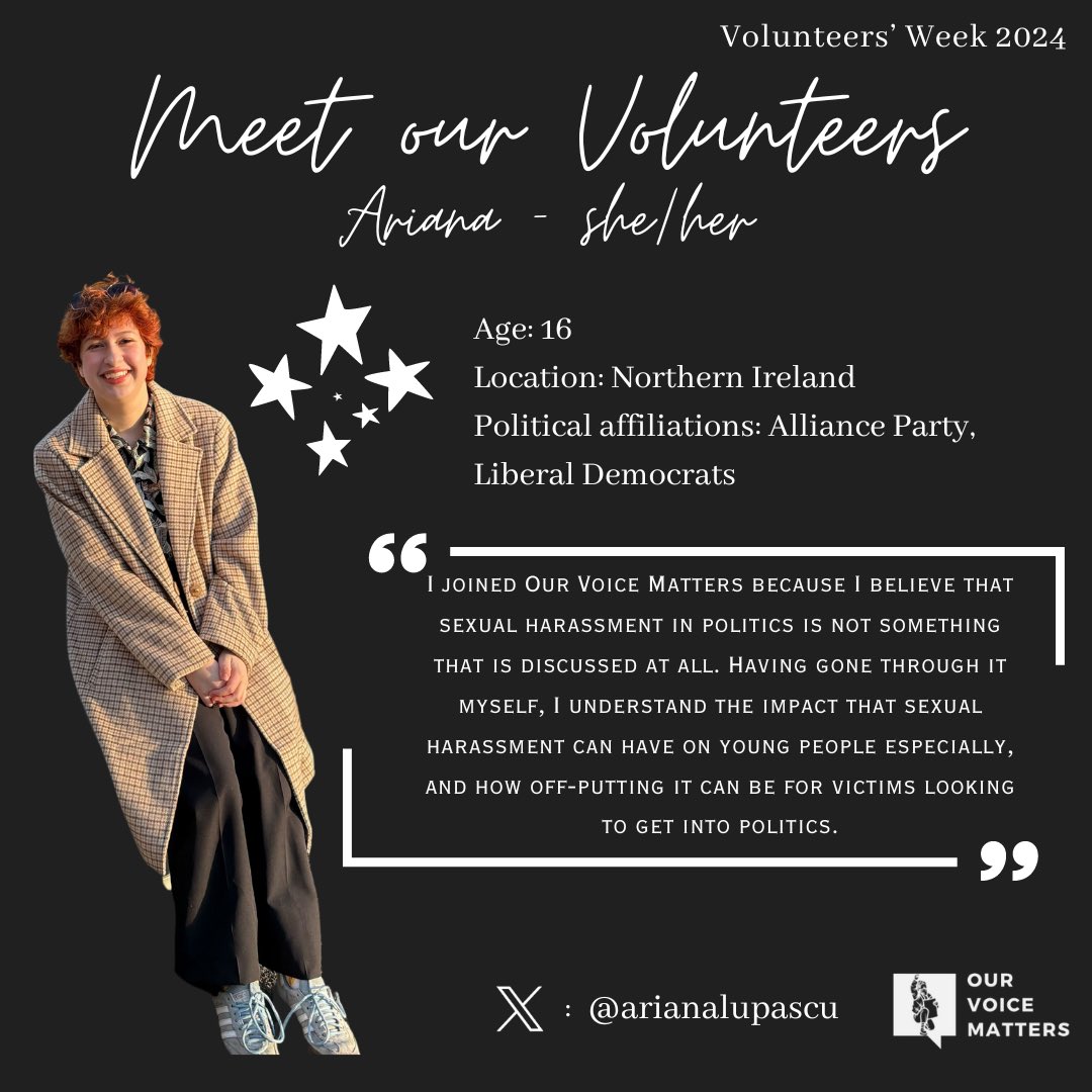 OVM_UK's tweet photo. To mark the end of #VolunteersWeek2024, we would like to highlight and celebrate some of our incredible volunteers who contribute to all the work done here at OVM! 🌟

First off is @arianalupascu: https://t.co/egVEEnXuWI