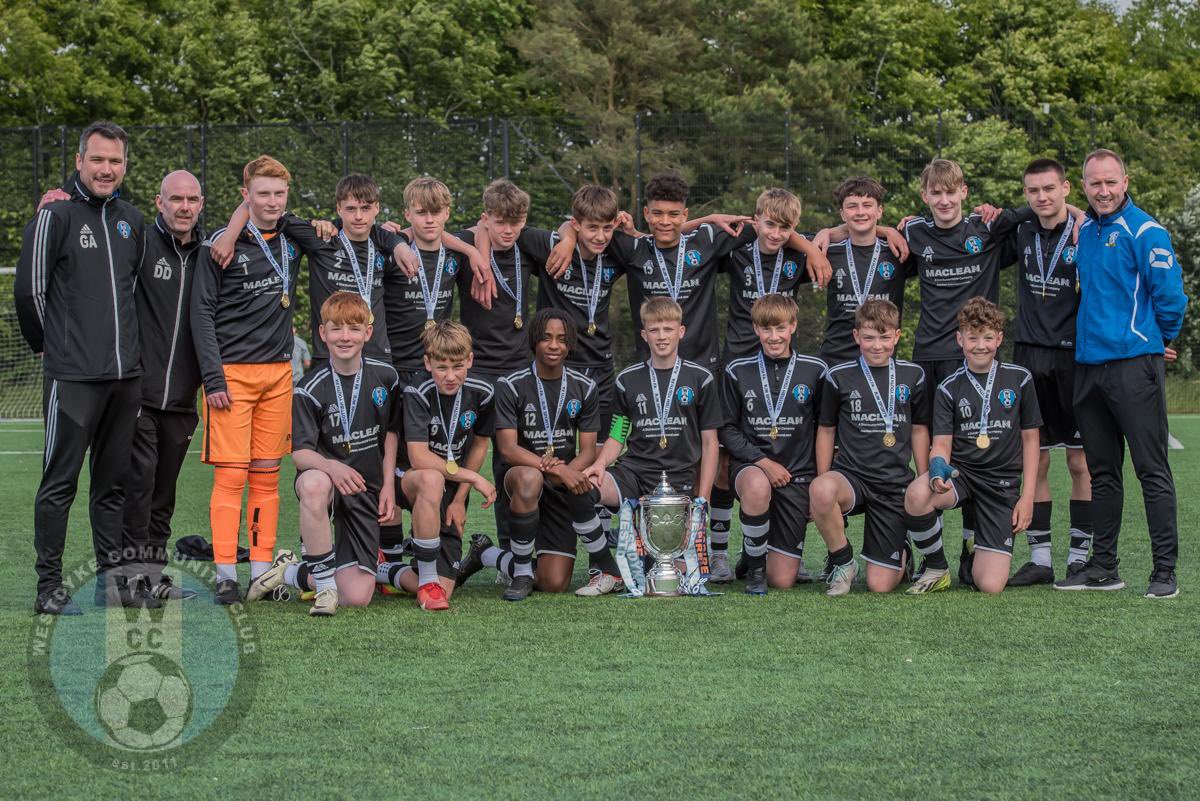 westdykecc's tweet photo. Well done to our U14s CC team @westdyke2010 who picked up their third trophy of the season, winning the Tom Young Cup (3rd / 4th Scottish Cup play off) today! Well done, lads! 🩵🤍🖤 #WeAreAllWestdyke https://t.co/5PmIhZcg7q
