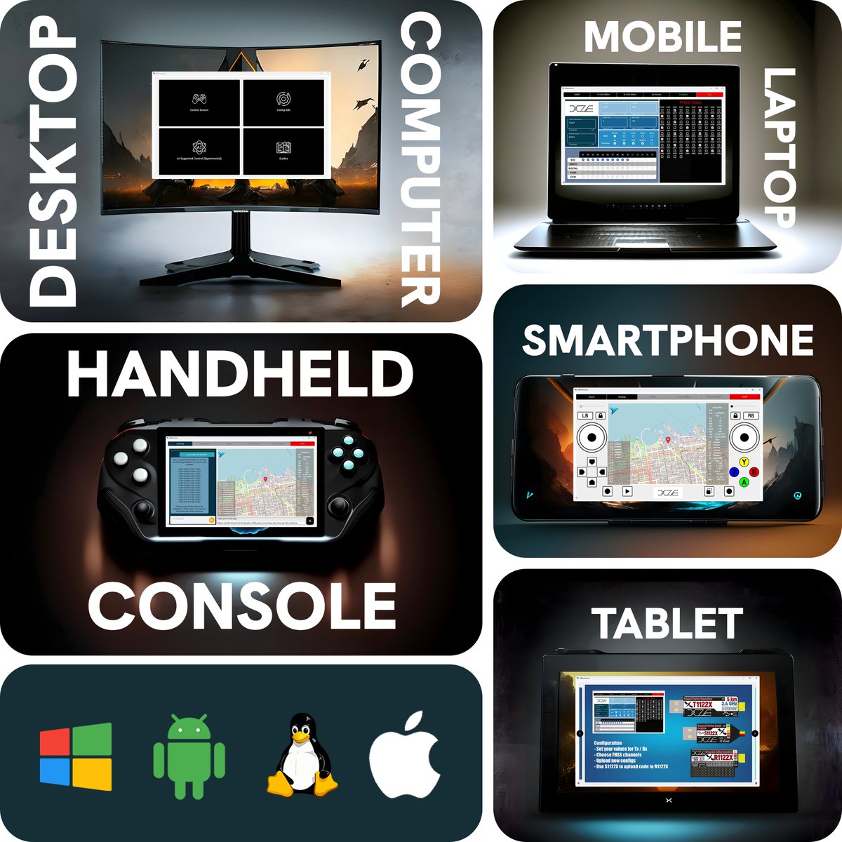 Introducing our groundbreaking transmitter-receiver startup solution, designed for seamless integration across all platforms! Control it from smartphones, laptops, joysticks, tablets, or desktops. 
xzelectronics.com!
#TechInnovation #MultiPlatform #SmartTech #StayConnected