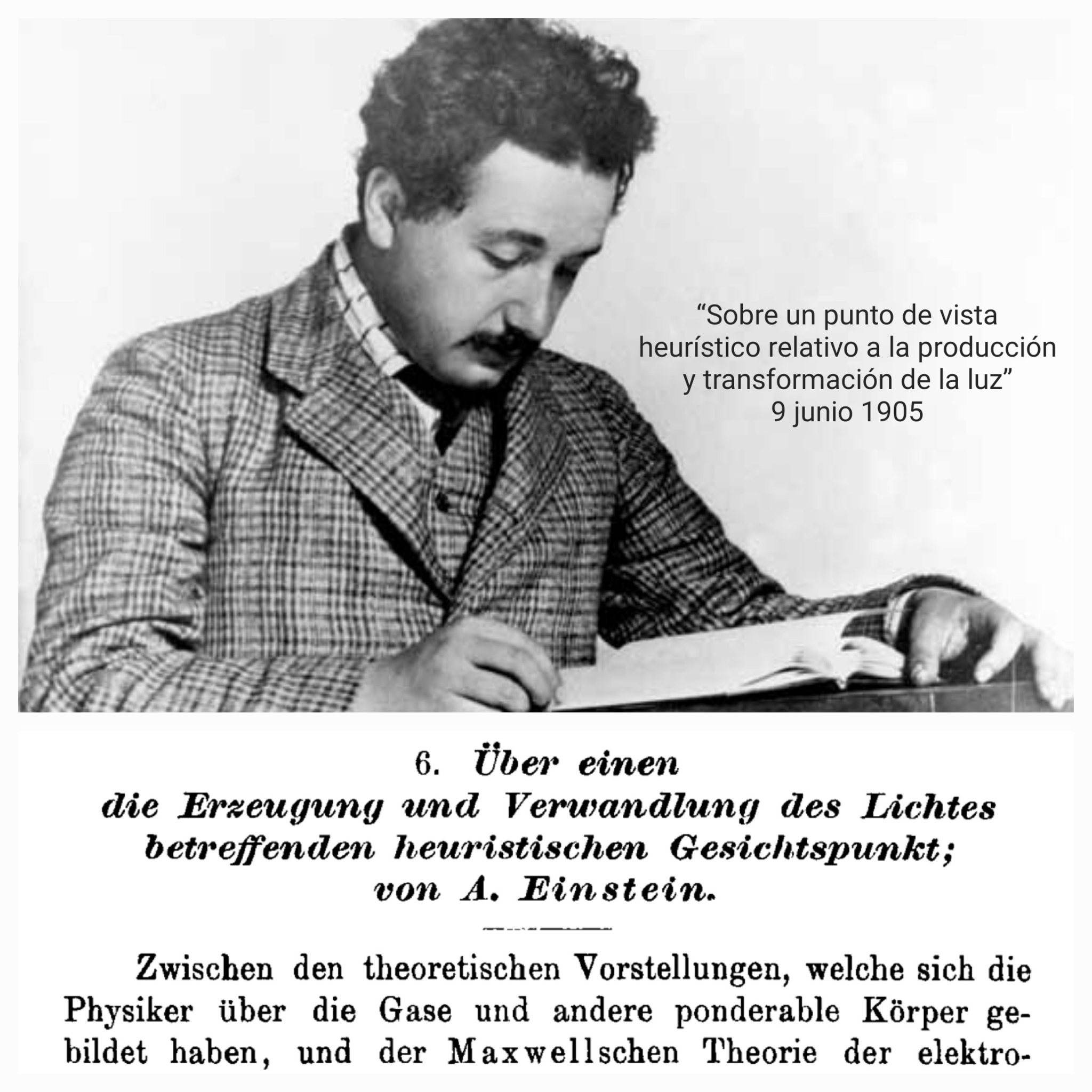 Martín Monteiro on X: "El 9 de junio de 1905, Einstein publicaba uno de los  cuatro artículos revolucionarios que harían de ese año su “Annus Mirabilis”:  “Sobre un punto de vista heurístico
