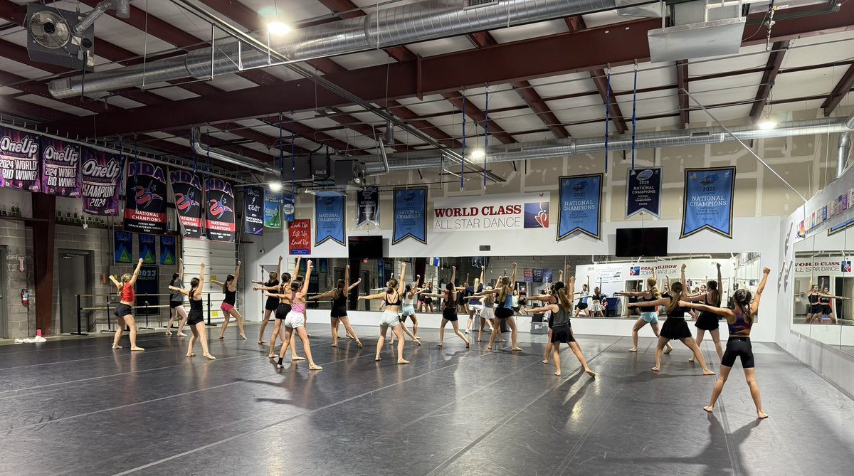 wcallstardance's tweet photo. It's Tryout Week at WCAS! Our Minis, Youth &amp; Juniors are in today learning their tryout combos - here's a peek at our packed Youth session - &amp; our Seniors take the floor tomorrow. Keep watching for more updates throughout this exciting week!! 

#danceteamtryouts #allstardance https://t.co/OvRAHqEeOM