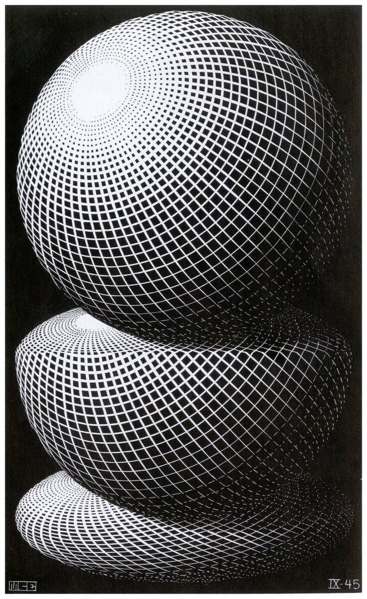 artistescher's tweet image. Three Spheres I linktr.ee/escher_artbot