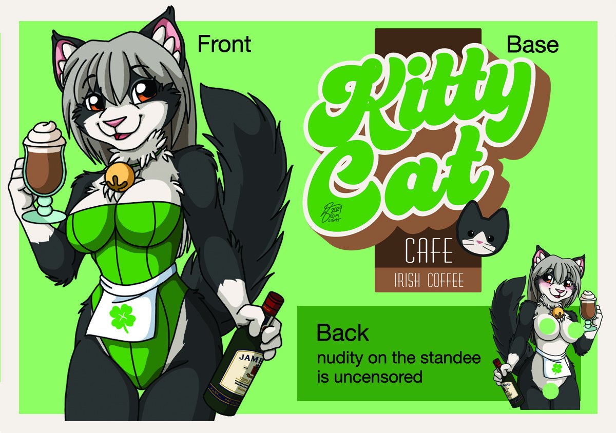 Thank you all for your continued patronage of The Kitty Cat Cafe.
Our final Maid has been brought in to help keep the mood festive - Irish Coffee!
You can meet all of the Maids at our Kickstarter popup location - tinyurl.com/CatMaids