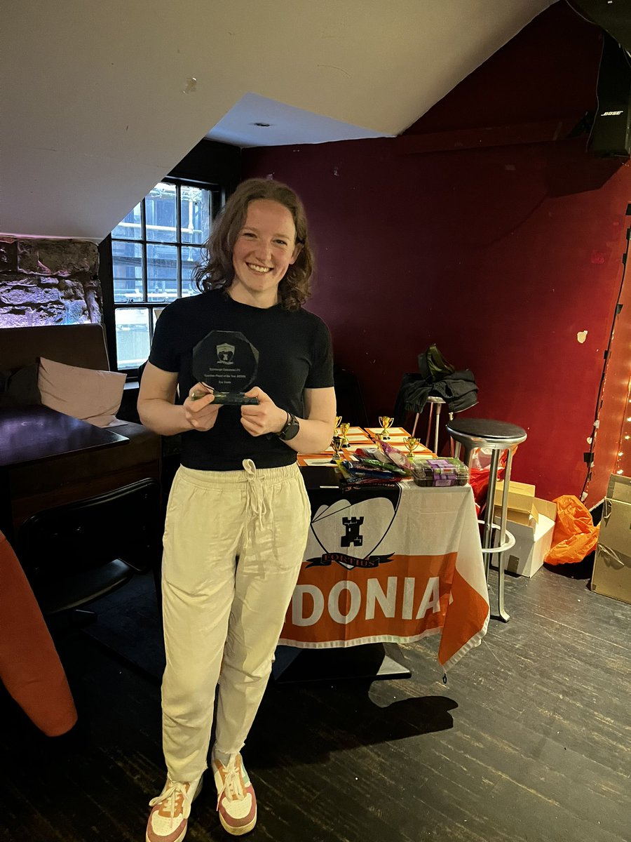 Edinburgh Caley Awards Night 🏆 

Coaches Player of the Year goes to Eva Steele.

With 11 goals and 3 assists, the hard working  #10 gave 110% every game.

Congratulations &amp; well done Eva! 

#mtc #awardsnight