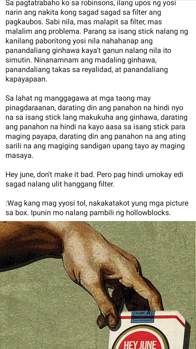 Klaydoscopee's tweet photo. Tas after ng medj banger kong art, hindi na nasundan. Ubos yung creative juice, wala akong idea, parang naibuhos ko lahat ng meron. I love this piece, feeling ko eto pinaka maganda na nagawa ko so far. First time ko rin kasi magsulat about s observation ko ng mga bagay sa buhay. https://t.co/qCrjNs0PNO