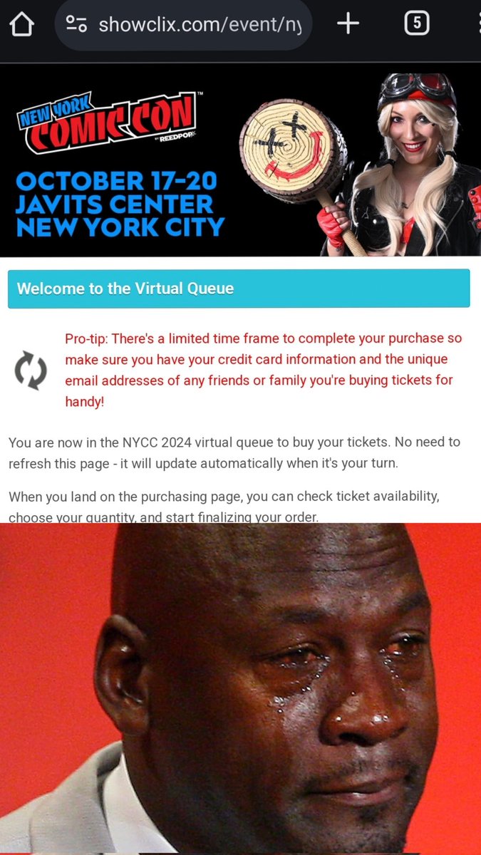 #nycc Queue vibes when you going on time, now  70 min later 🥴