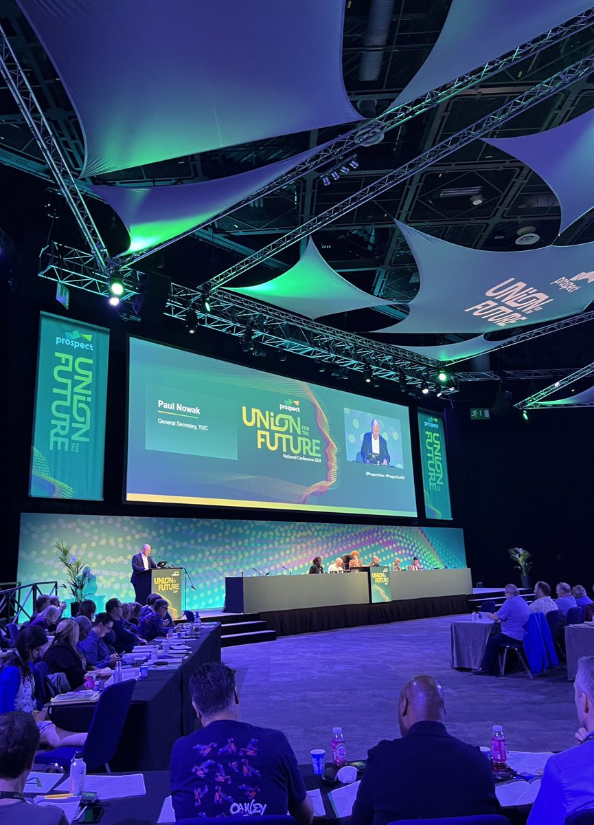 Brilliant speech from TUC General Secretary <a href="/nowak_paul/">Paul Nowak</a> at our national conference.

Paul called on the next government to introduce a better deal for working people, to deliver good green jobs across the country and to invest in our public services #ProspectConf24