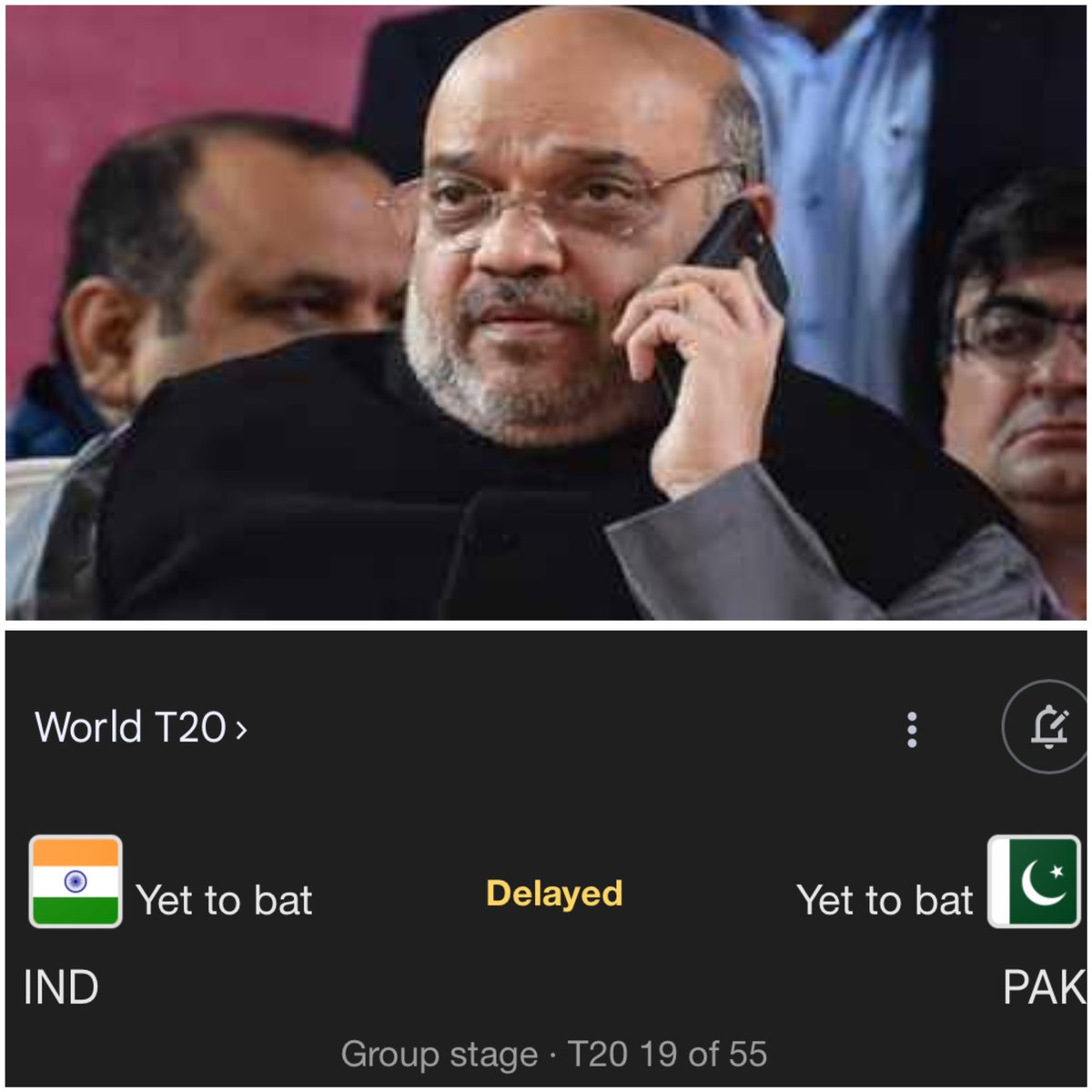 DRMediadr's tweet photo. “ceremony abhi bhi chalu hai, match delay karo beta” https://t.co/lXaGztWCJz