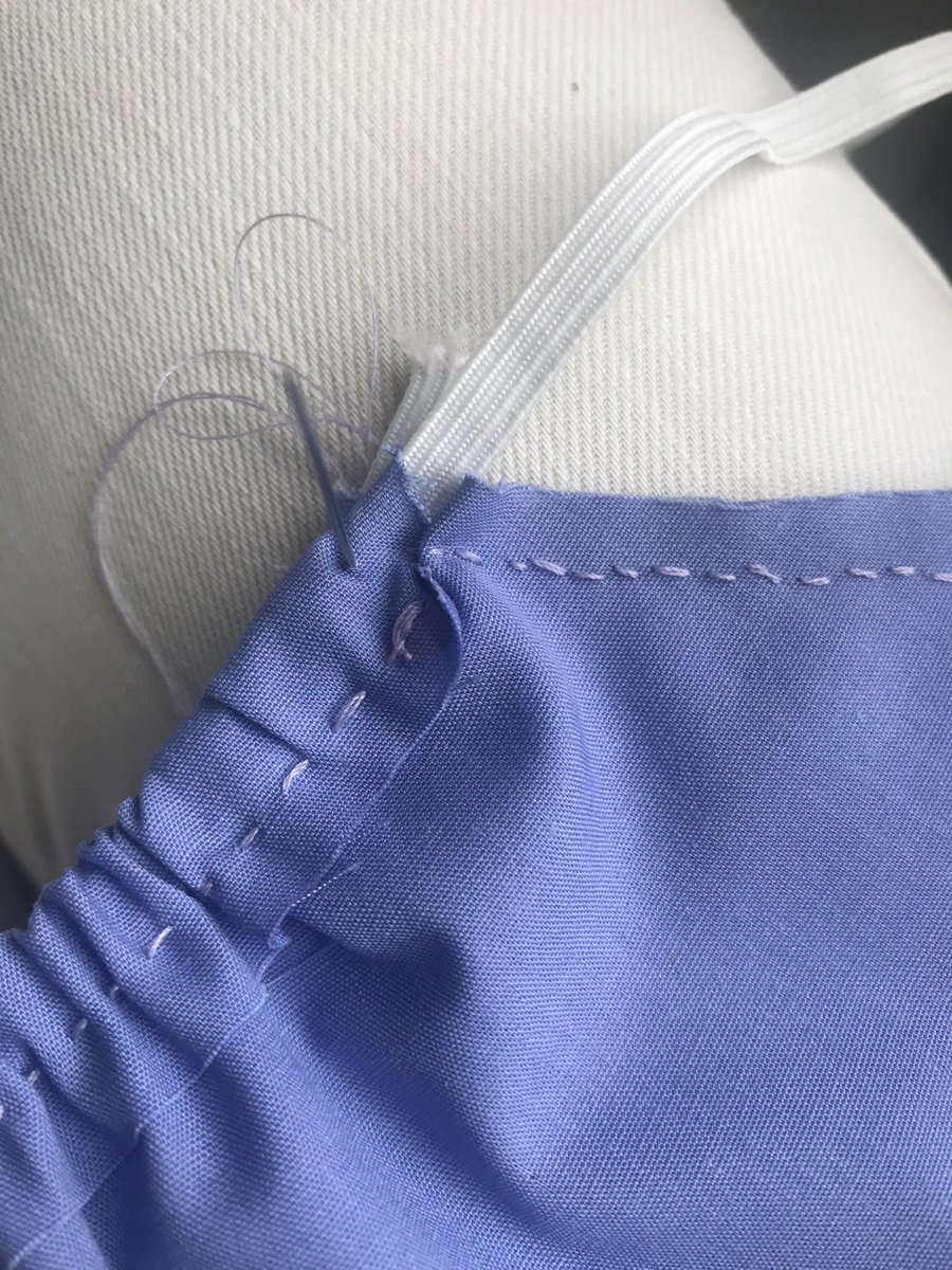 FredTedOlga's tweet image. Eleven #ShortsTutorial now you need to pull your elastic through a bit and keep sewing in the same place to finish it offa d anchor it before cutting it off. Almost there. As you can see - it doesn’t have to be neat.