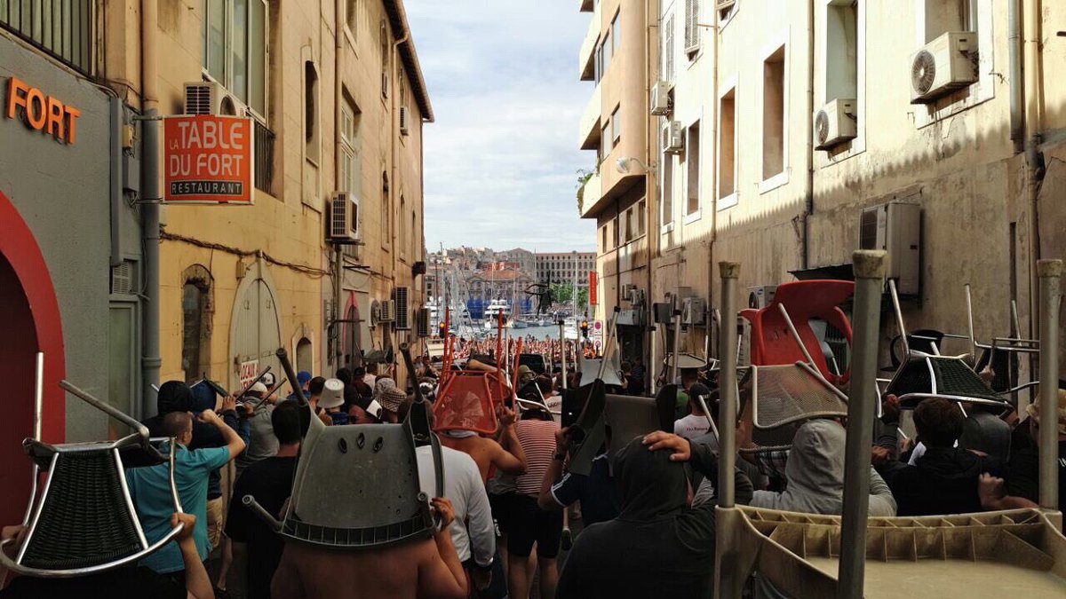 Awaydays23's tweet photo. ON THIS DAY 2016: England and Russia Riots in Marseille https://t.co/Gtqnspl01d