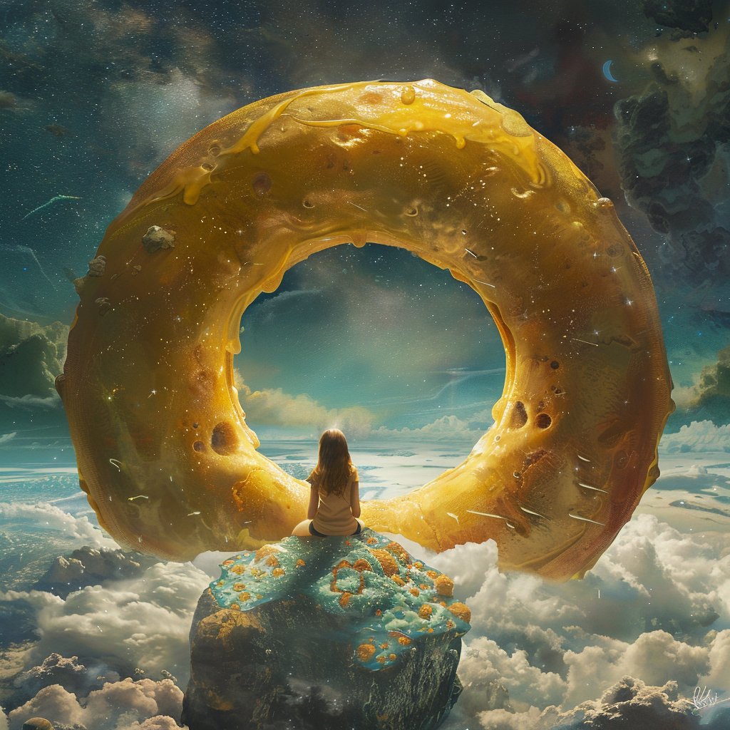 LyricAIrtist's tweet photo. And bought a donut The hole's the size of this entire world - Modern Girl - Sleater-Kinney #midjourneyV6 #midjourney #AIArtworks #songlyricschallenge
@SLEATERKINNEY https://t.co/9dXFQu2iFp