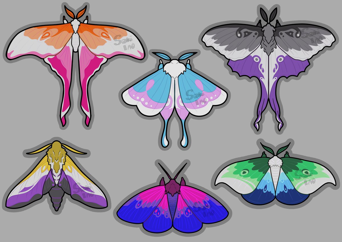 Saki_ino12's tweet photo. MORE PRIDE MOTHS ✨
(you can ask me to add flags, I just made the more general and famous)
#happypride2024 https://t.co/tP2p73wSW6