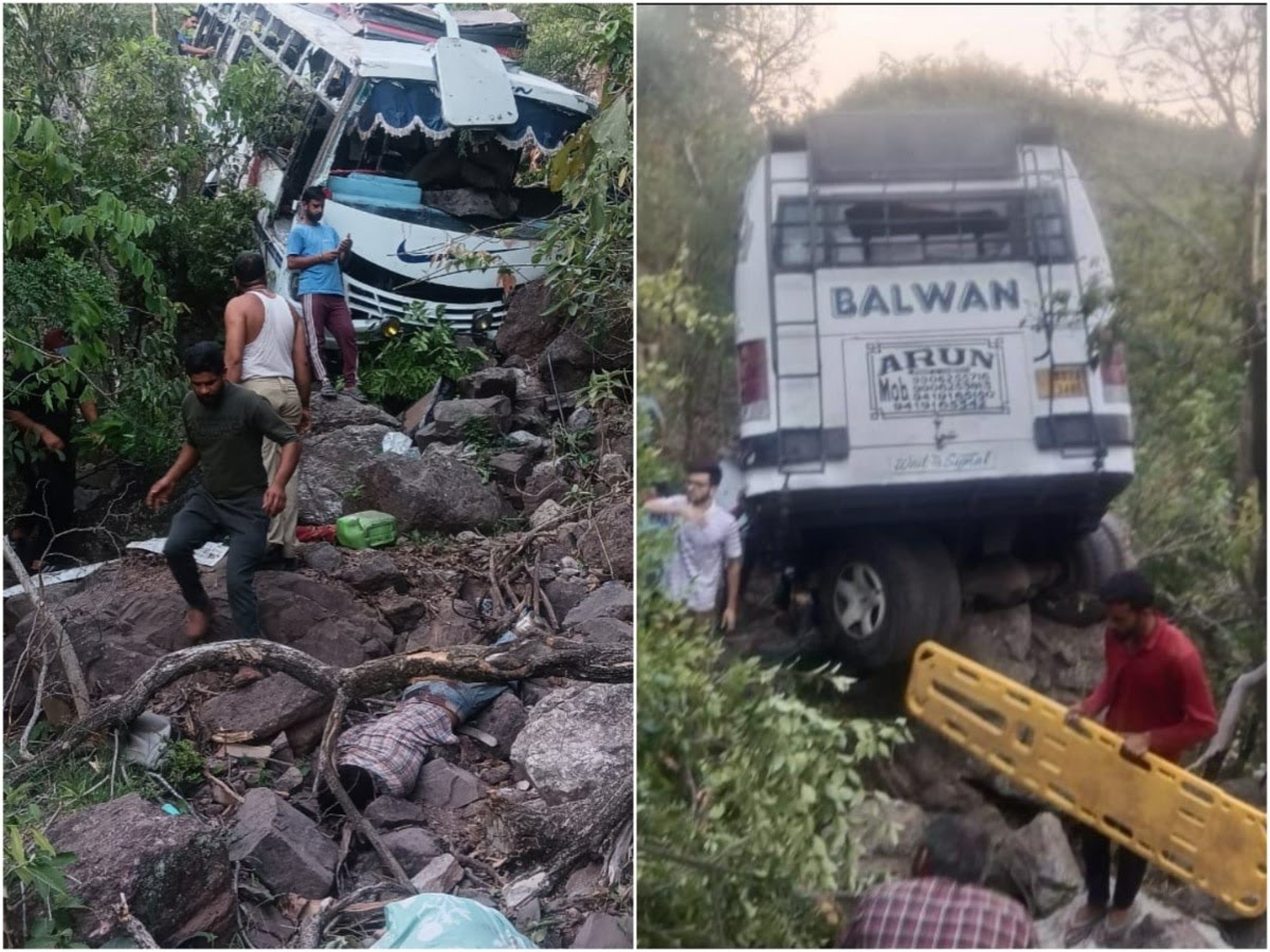 Arya_Anviksha_'s tweet photo. Extremely sad news: 

A bus carrying Hindu pilgrims returning from Shiv Khori temple in Reasi to Katra was fired upon by Is1amic trrorists. These trrorists fired at least 50 rounds on the bus, and the driver lost the balance of the bus and fell into a gorge due to the firing.

10 Hindus are killed, and 33 are injured.