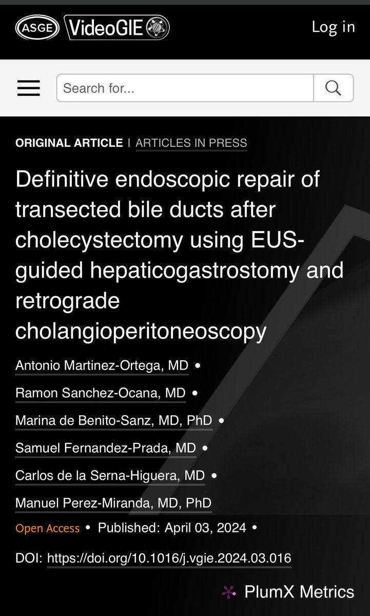 amartega's tweet photo. Happy to share our last @videogie 

Definitive endoscopic repair of transected bile ducts after cholecystectomy using EUS-guided hepaticogastrostomy and retrograde cholangioperitoneoscopy

Thank you #ManuelPerezMiranda and collaborators @AparatoDigesti1 

 https://t.co/cF8qXFFmJn https://t.co/Sec6XjKfmV