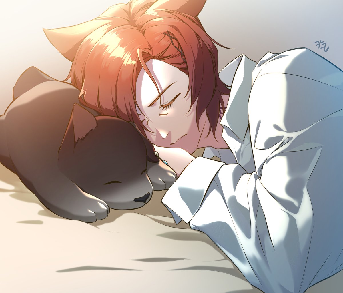 이번에 그라하드림 파는데 내 빛전 그리기 싫어서(..?) 아기늑대로 만들었습니다. 사람 하나만 그려서 너무 좋네요...