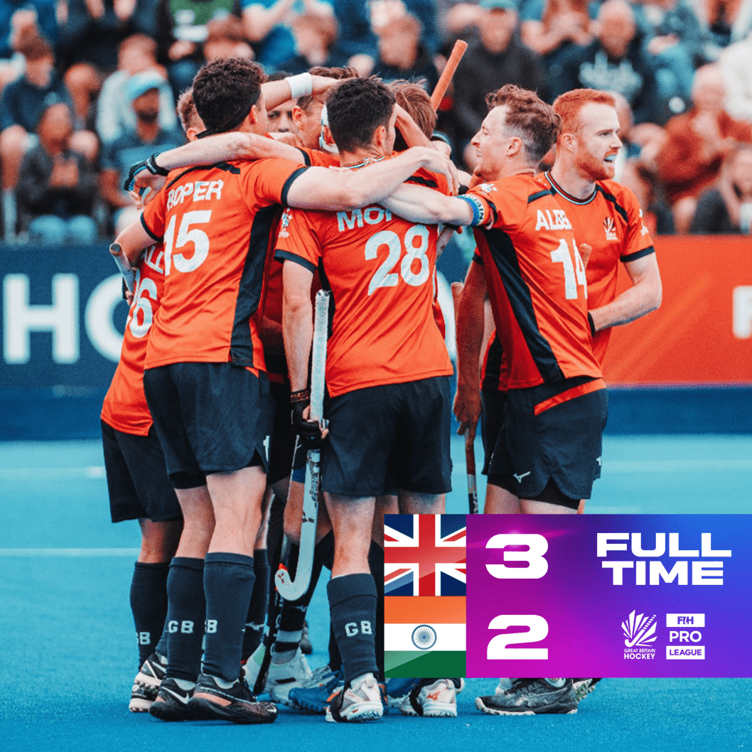 VICTORY! 🏆 A GB 3 - 2 IND win for the men this afternoon after a well fought performance!

Congratulations to Phil Roper, Alan Forsyth and Jack Waller for their goals.