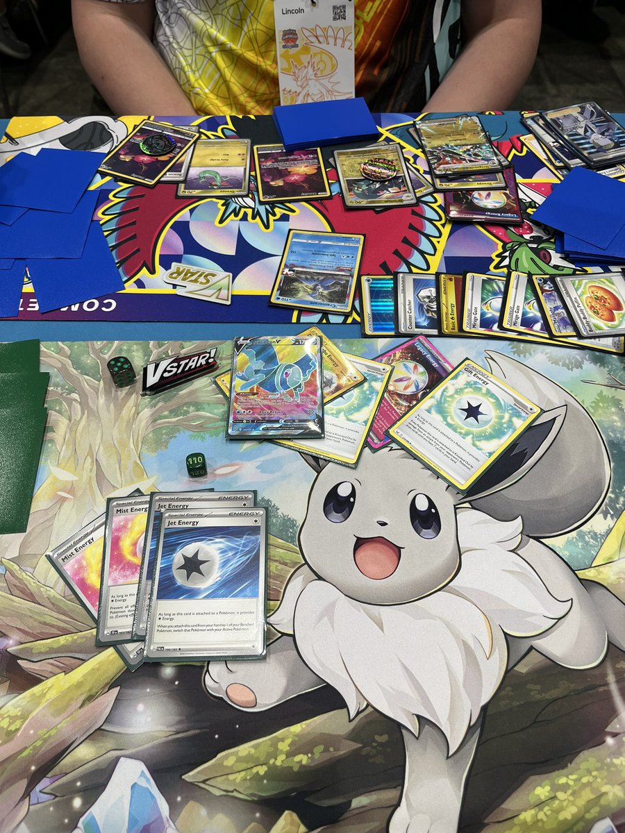 Guaps17's tweet photo. 1st IC was a blast! My Lugias missed the memo and went to Columbus instead of NOLA 😅 Run ended when I started the fish and next 9 cards were energies 😂 aqua returned myself before opp could Cram me. Met lots of friends &amp; the city was a vibe! Can’t wait to run it back next year! https://t.co/sOdIIlNj7J