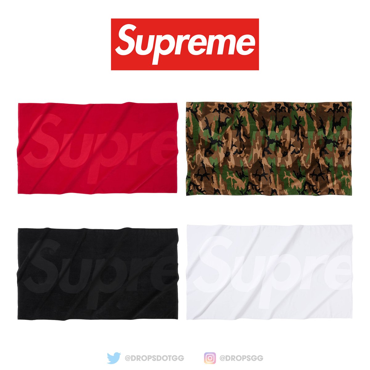 Supreme Tonal Logo Towel is set to release this Thursday 🔥 Which