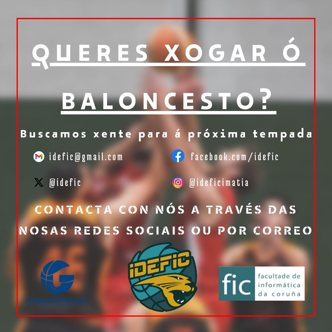 IDEFIC's tweet photo. Buscamos xogadores para a próxima tempada 24-25.

Ven a coñecernos e a desfrutar do baloncesto!

Esperámoste! https://t.co/x6Bj2dvb7S