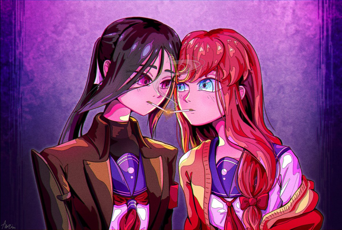Arcsiin_'s tweet photo. 火をつける

#OC #art #digitalart #80sanime #90sanime #aesthetic #retrowave #vaporwave #synthwave #retroanime #aestheticanime #Arcsin #80年代風 #セーラー服 #女の子 #創作 #シガレットキス #煙草 #喫煙 #百合 https://t.co/aOJE0NNlEH