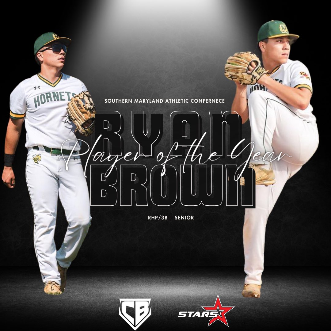 STARSBASEBALLVA's tweet photo. ⚾️🏆 We’d like to congratulate Ryan Brown (@RyanBrown_53) of Great Mills High School for earning SMAC Player of the Year and First team 3B honors! Well done, Ryan! 🌟👏

@colangelobasbll @GMillsBaseball 

#POY #starsshowcasebaseball #train #develop #compete #awardsseason https://t.co/e6p2G8dAXn