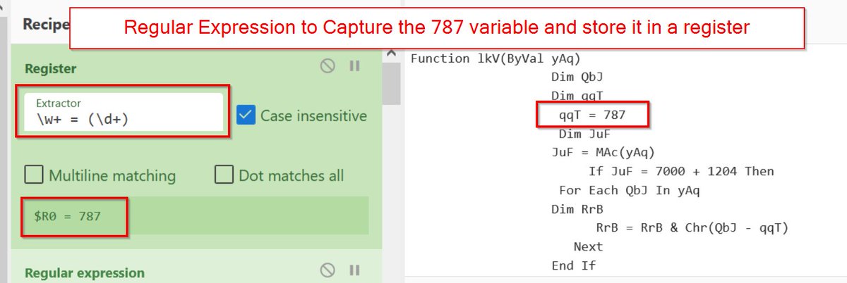 embee_research's tweet image. CyberChef Tips - Creating and Accessing Variables

#CyberChef has a little known &quot;registers&quot; operation that allows you to create and reference values later on in your analysis. 

[1/2] 

#malware #malwareanalysis